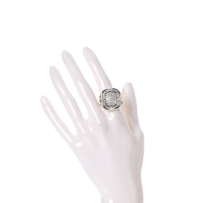 David Yurman Sterling Silver Diamond 16mm Large Labyrinth Ring 52 6 2 of 6