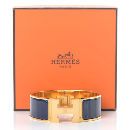 Hermes Enamel Wide Clic Clac H Bracelet PM Bleu Indigo 7 of 7