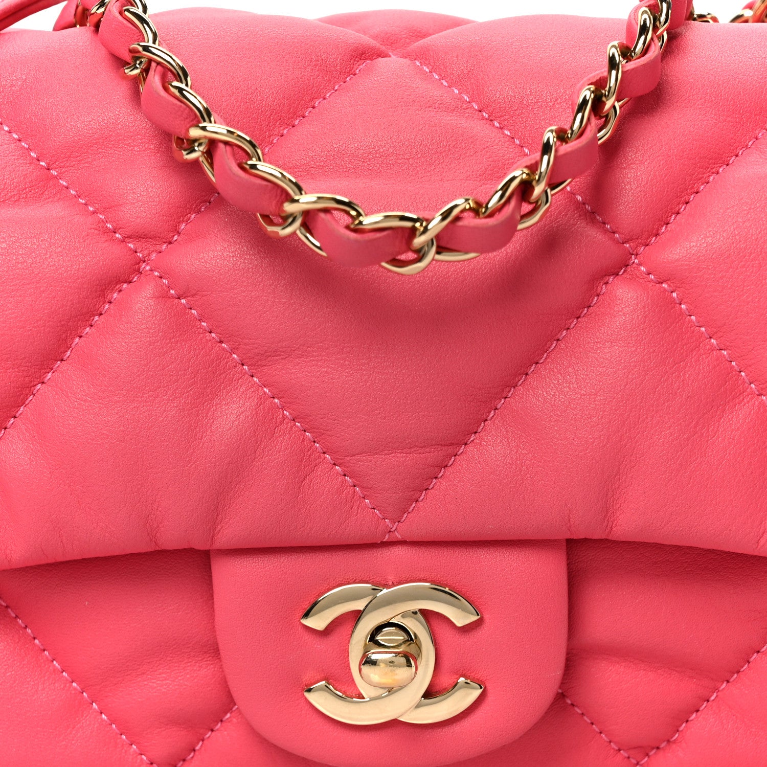Chanel Calfskin Quilted Medium Bubbly Flap Pink 9 of 12
