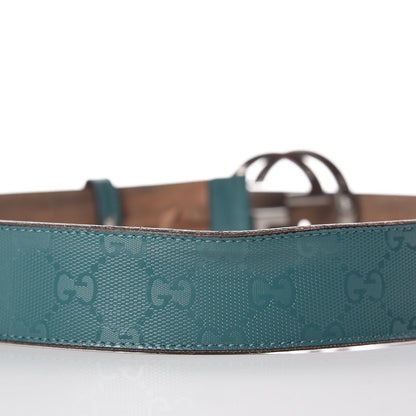Gucci Imprime Monogram Interlocking G Belt 90 36 Verdant 6 of 7