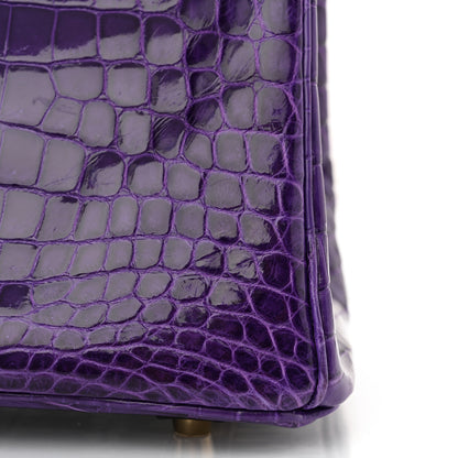 Hermes Shiny Niloticus Crocodile Birkin 30 Ultraviolet 11 of 13