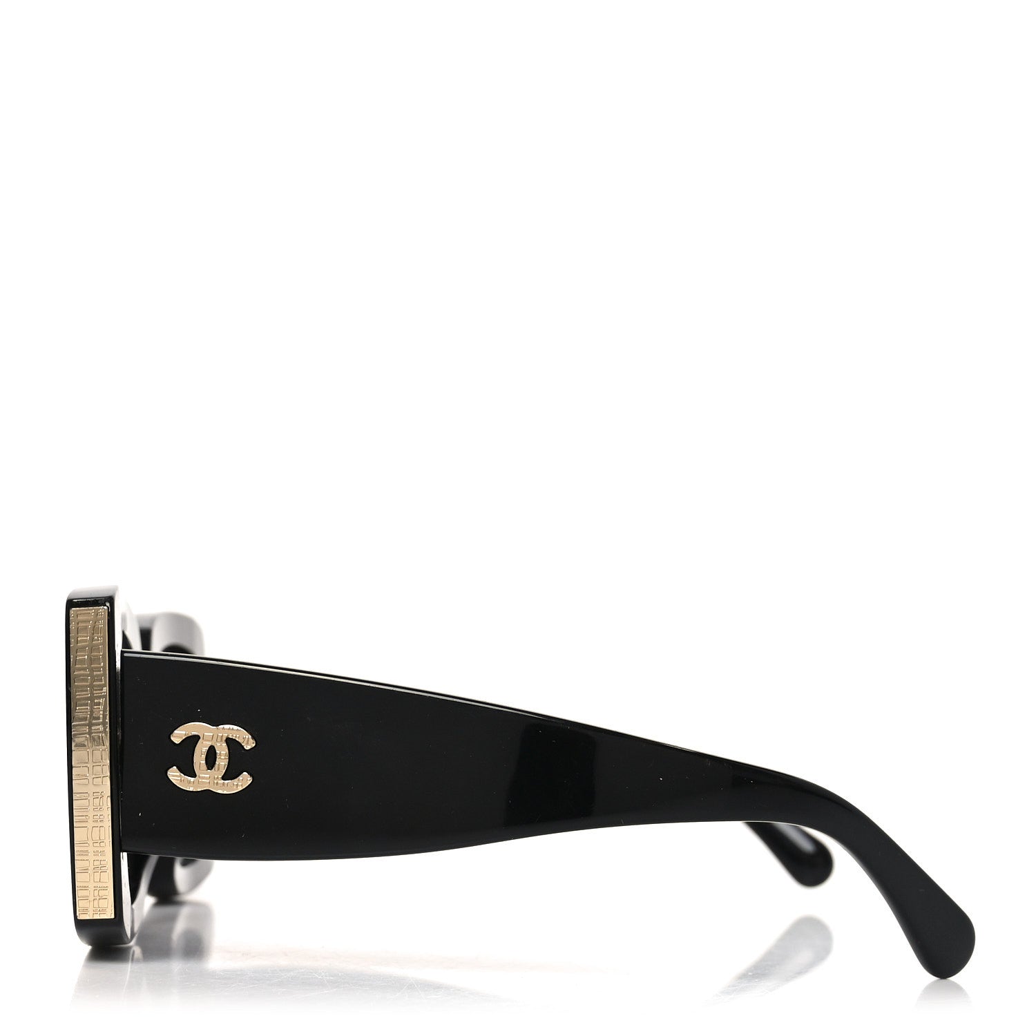Chanel Acetate Rectangle Sunglasses 5435-A Black 3 of 7