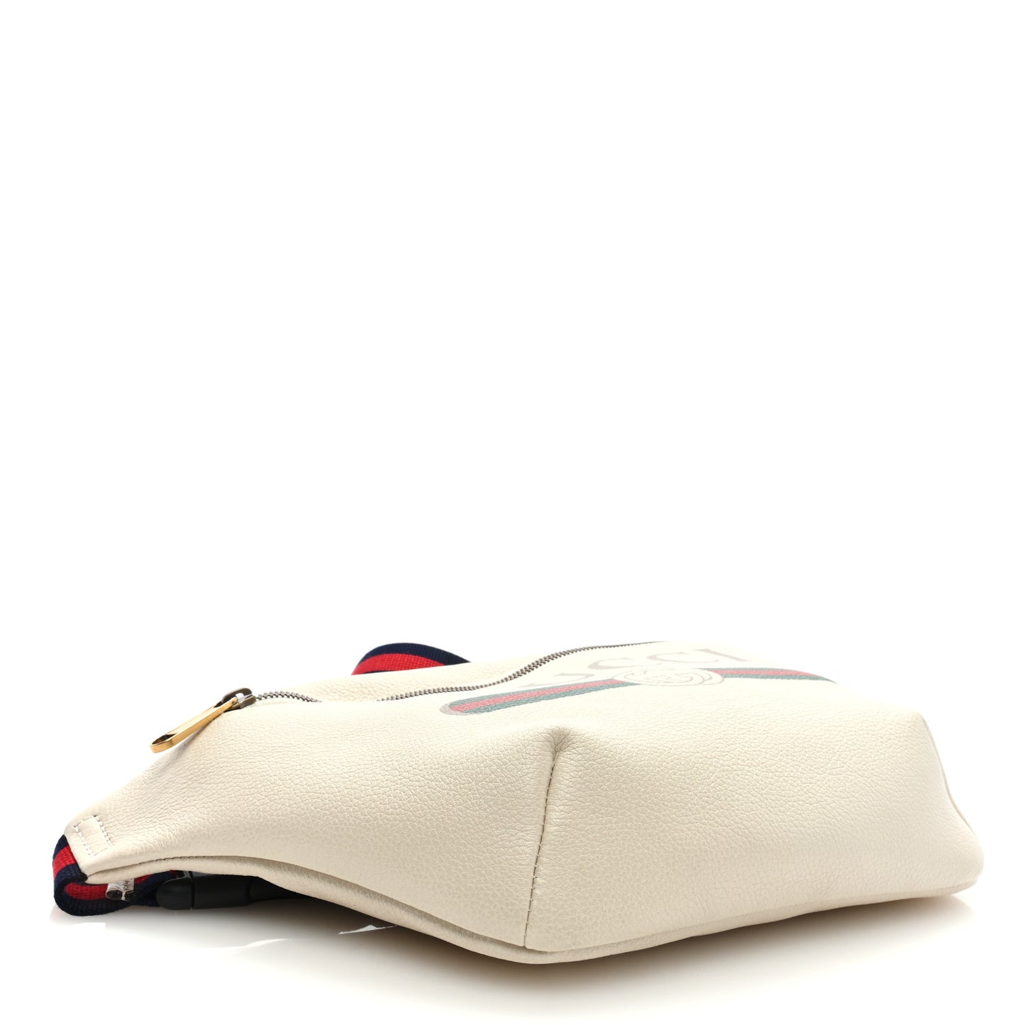 Grained Calfskin Logo Belt Bag White