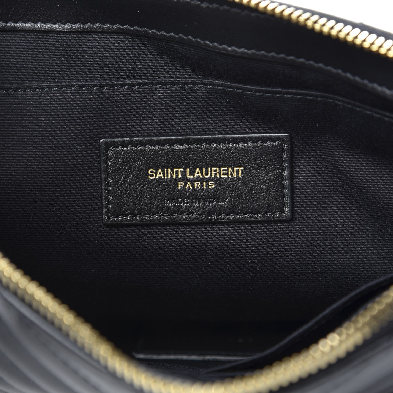 Saint Laurent Calfskin Matelasse Chevron Monogram A5 Wristlet Black 7 of 10