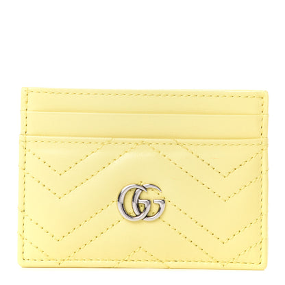 Gucci Calfskin Matelasse GG Marmont Card Holder Banana 1 of 6