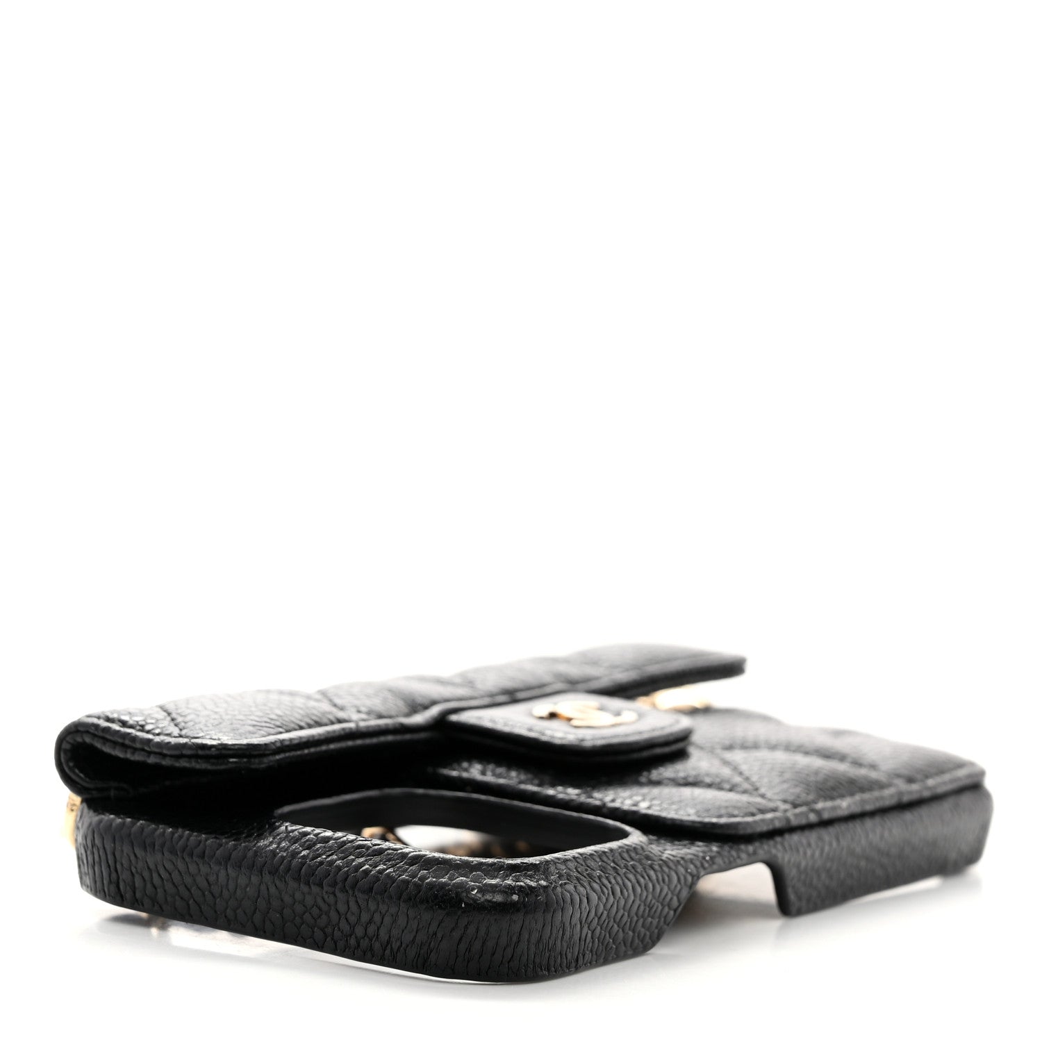 Chanel Caviar Quilted Pearl Crush iPhone 15 Pro Holder With Chain Black 4 of 7