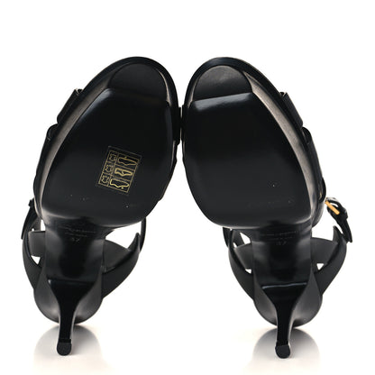 Saint Laurent Calfskin Tribute 75 Platform Sandals 37 Black 6 of 11