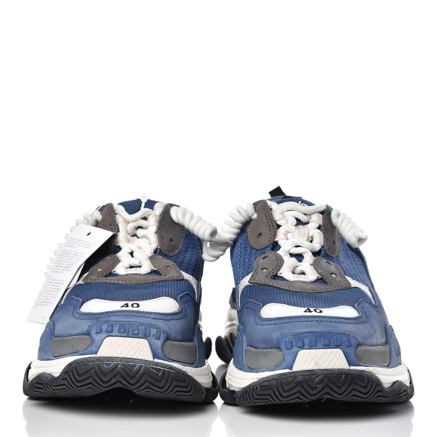 Mesh Nubuck Mens Triple S Sneakers 40 Navy Gris
