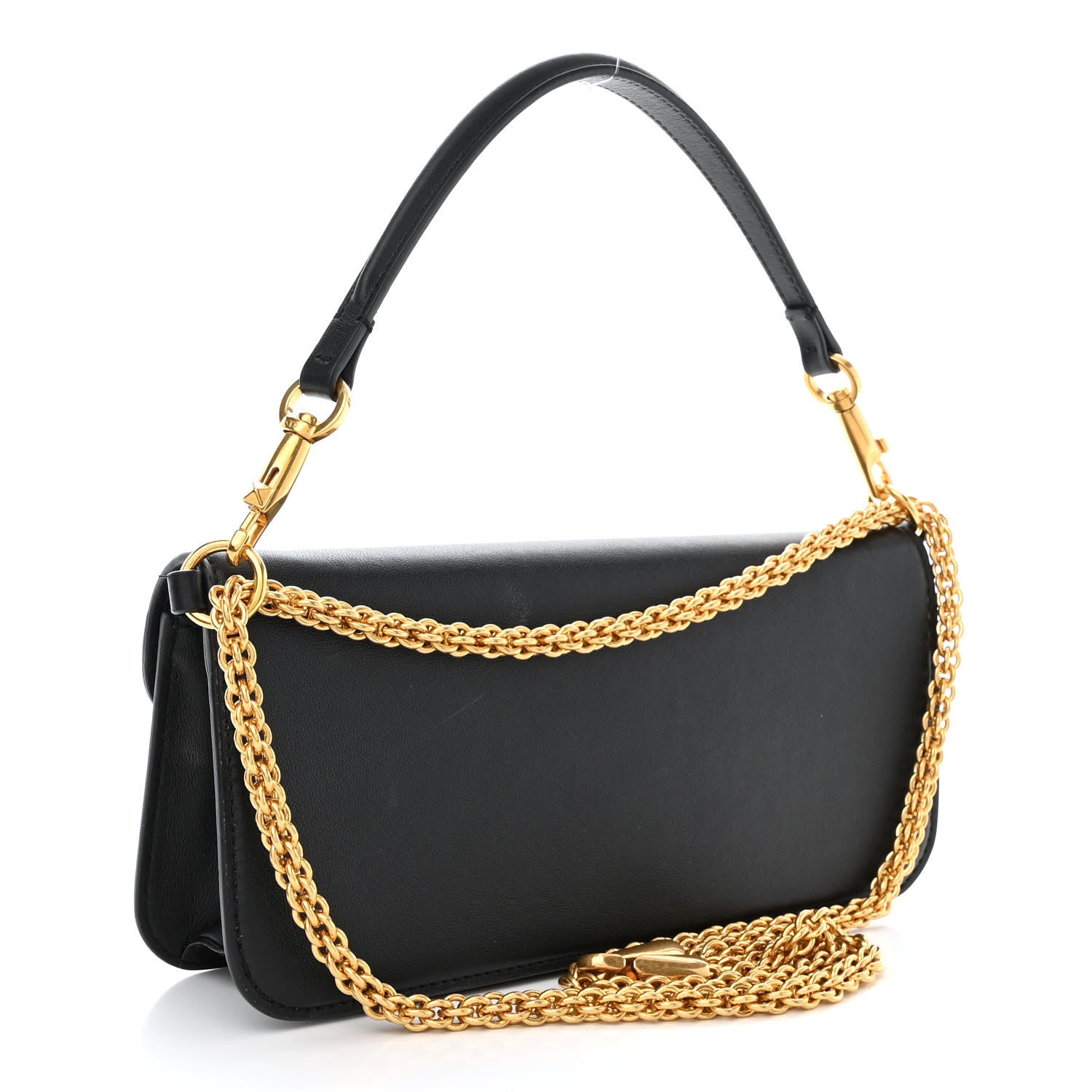 Valentino Garavani Calfskin Vlogo Loco Shoulder Bag Black 3 of 13