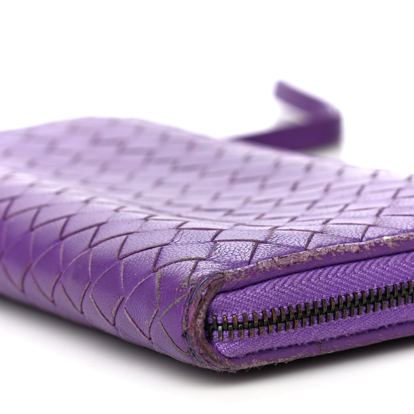 Nappa Intrecciato Wristlet Zip Wallet Byzantine