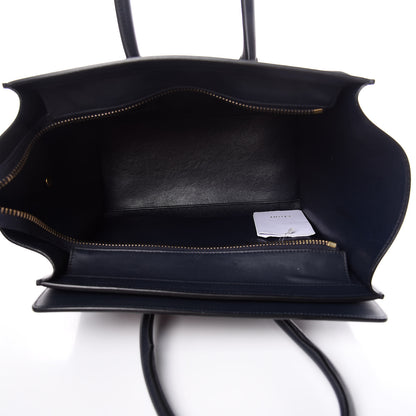 Celine Smooth Calfskin Striped Canvas Micro Luggage Navy Blue 5 of 17