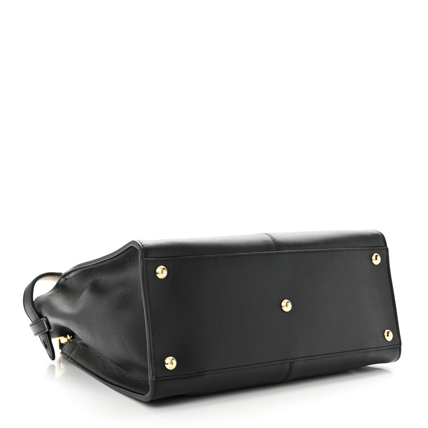 Fendi Vitello Seta Glazed Fabric FF 1974 Medium Peekaboo X-Lite Black Mogano Panna 4 of 10