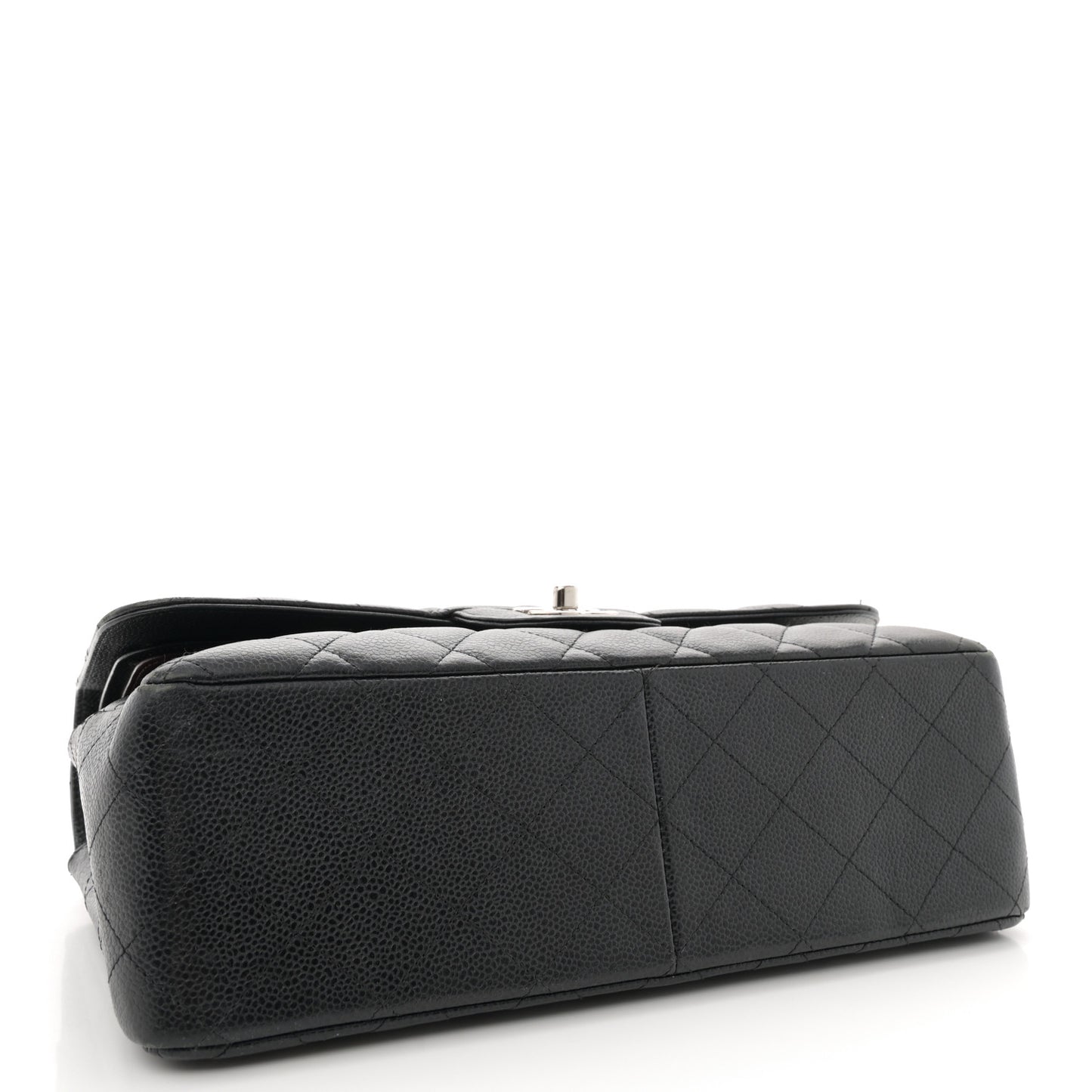 Caviar Quilted Jumbo Double Flap Black