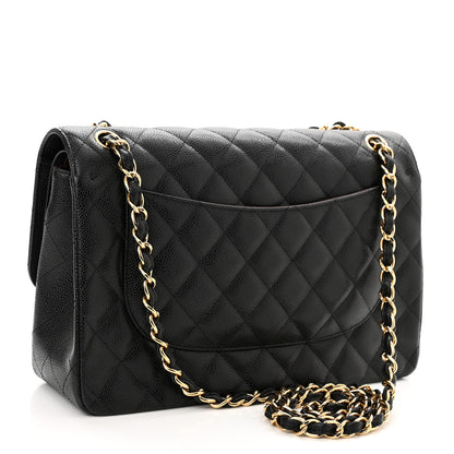 Chanel Caviar Quilted Jumbo Double Flap Black 2 of 9