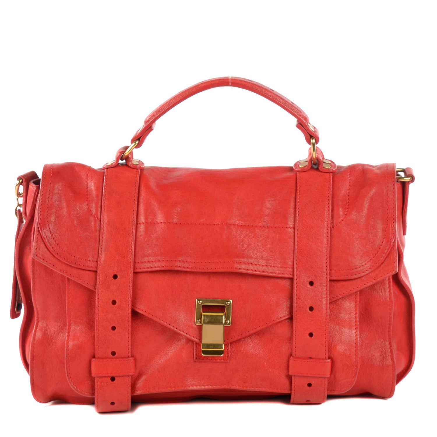 Proenza Schouler Lambskin Medium PS1 Satchel Bright Red 1 of 11