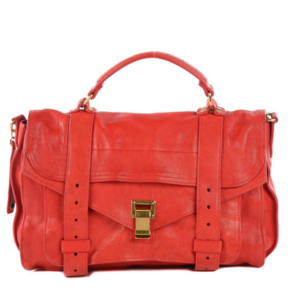 Proenza Schouler Lambskin Medium PS1 Satchel Bright Red 1 of 11