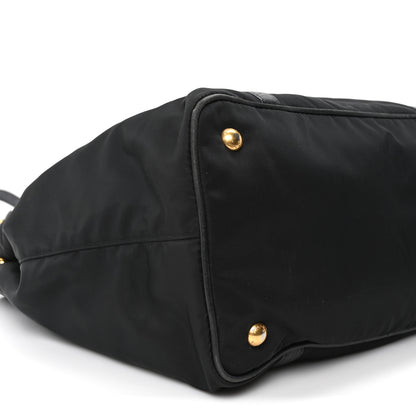 Prada Tessuto Nylon Vitello Daino Tote Black 9 of 11