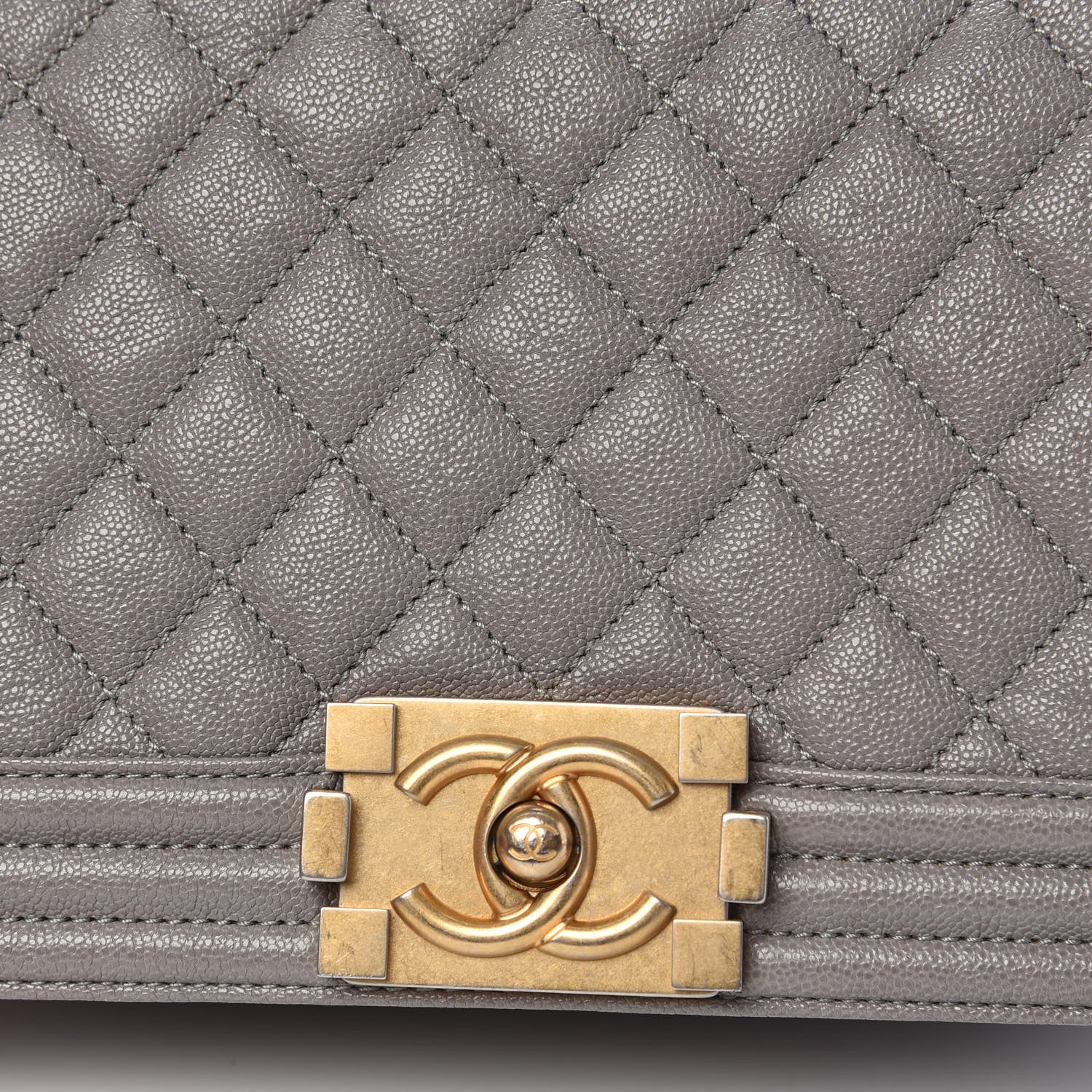 Chanel Caviar Quilted Medium Boy Flap Light Grey 9 of 12