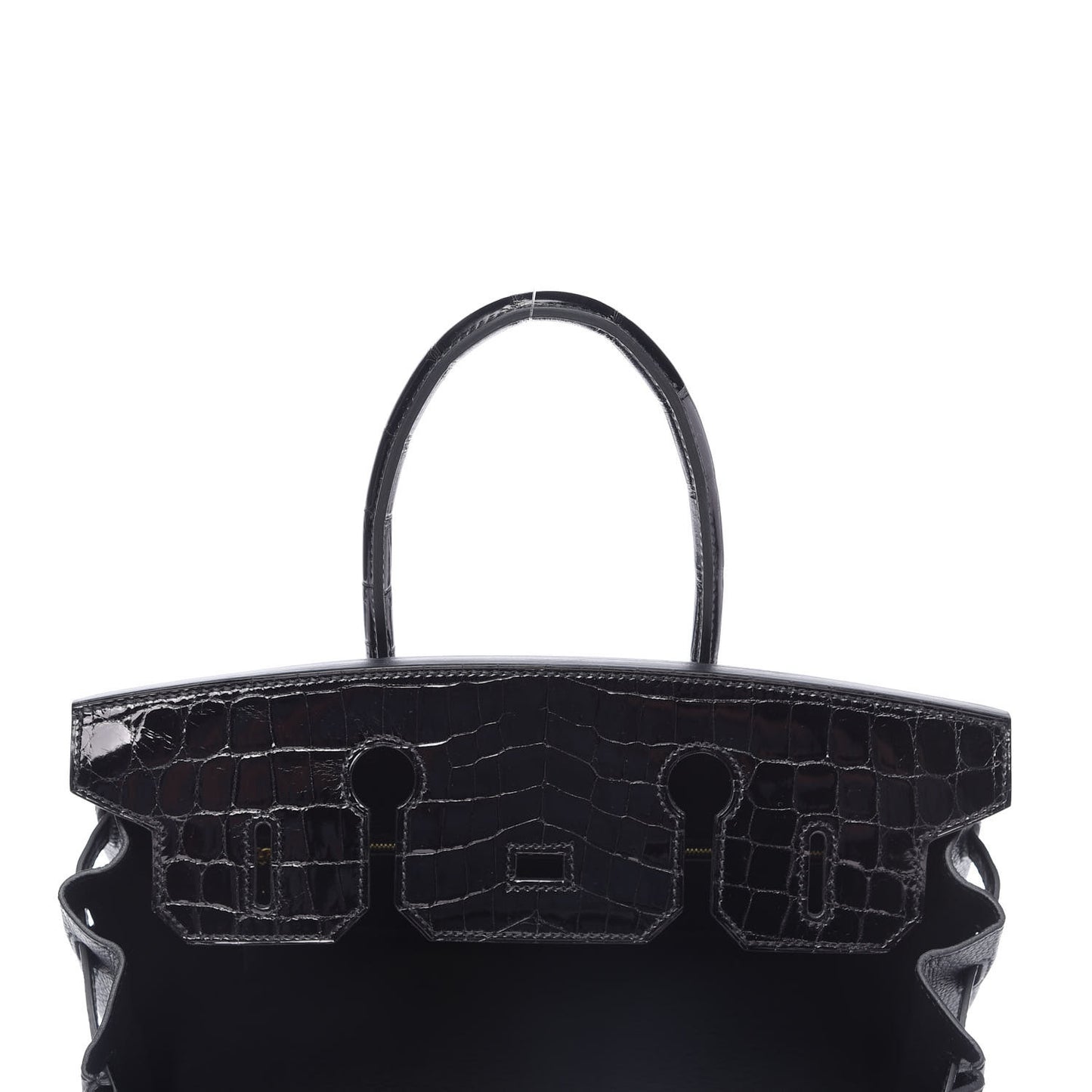Taurillon Novillo Shiny Niloticus Crocodile Birkin Touch 30 Black