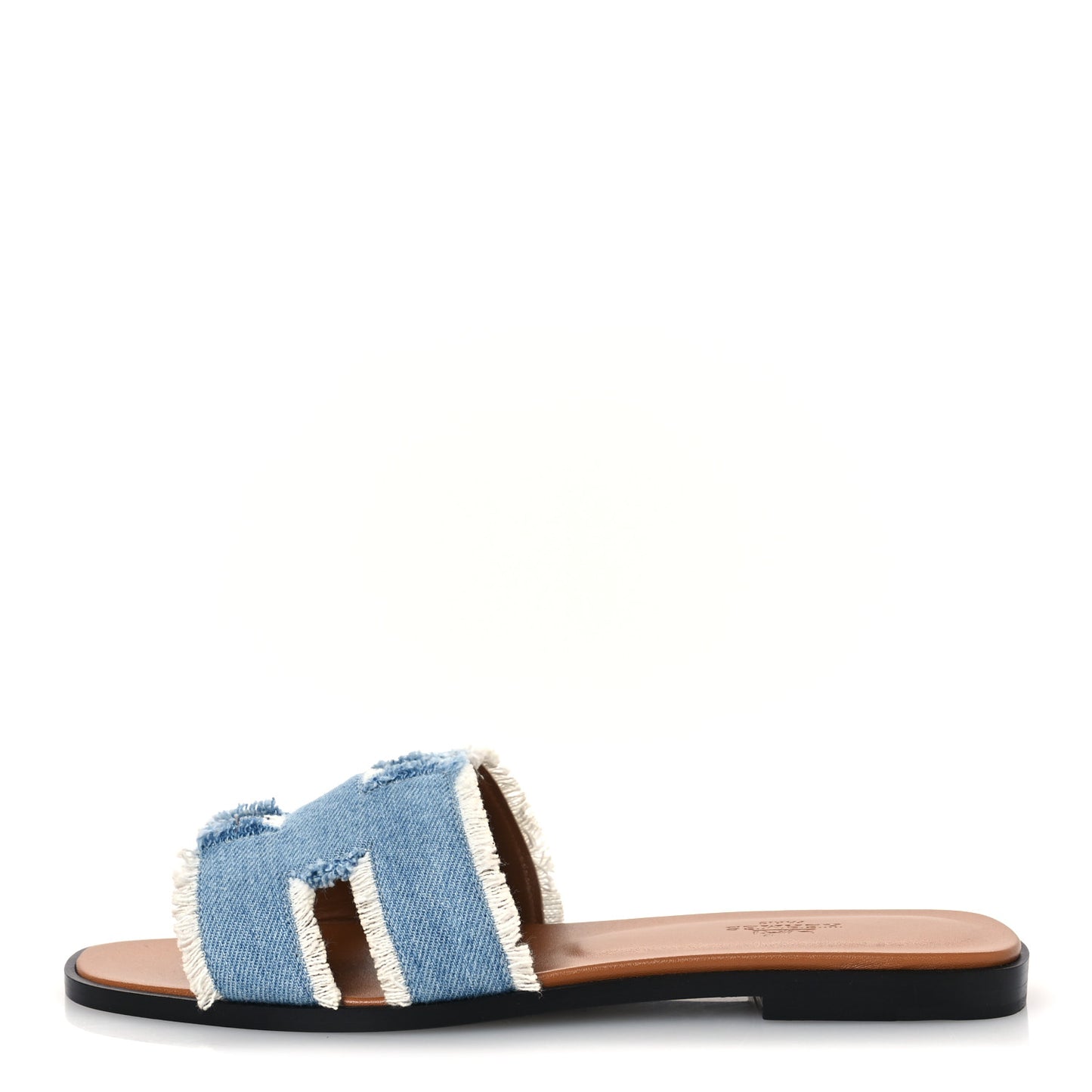 Denim Oran Fringe Sandals 39 Bleu Clair