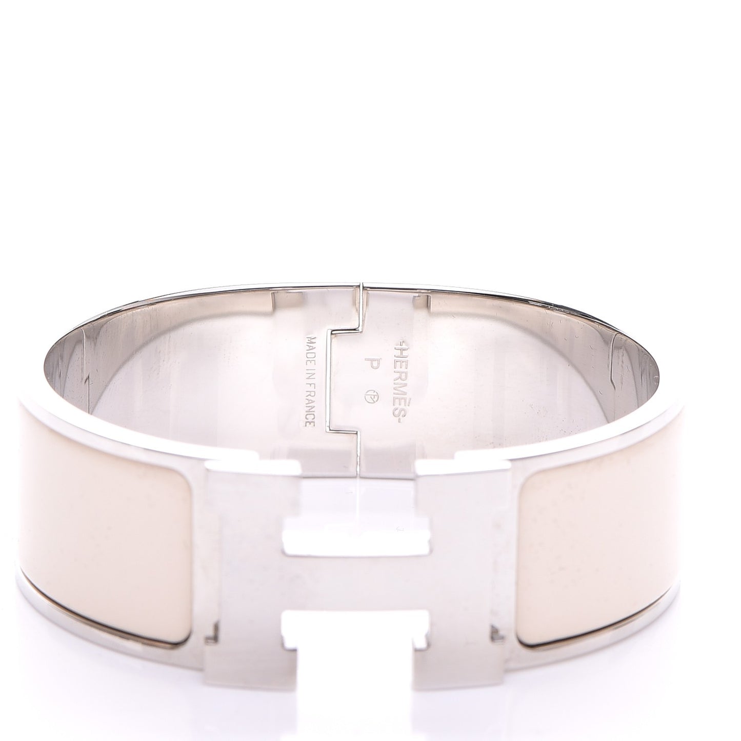 Enamel Wide Clic Clac H Bracelet PM Blanc Percale