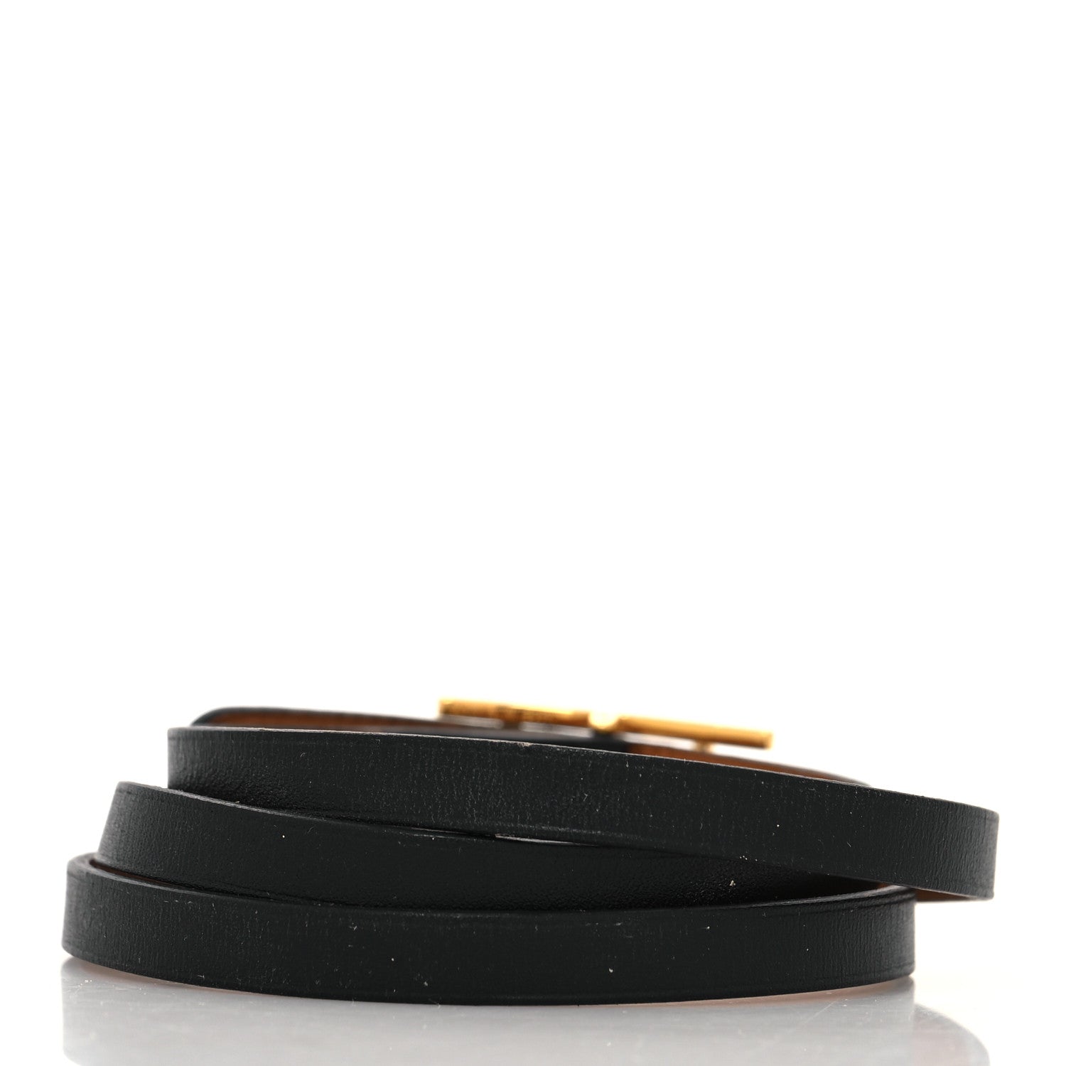 Hermes Chamonix Hapi 3 MM Triple Tour Wrap Bracelet Black 3 of 7