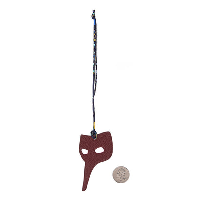 Hermes Togo Epsom Petit H Mask Bag Charm Rose Confetti Bordeaux 2 of 3