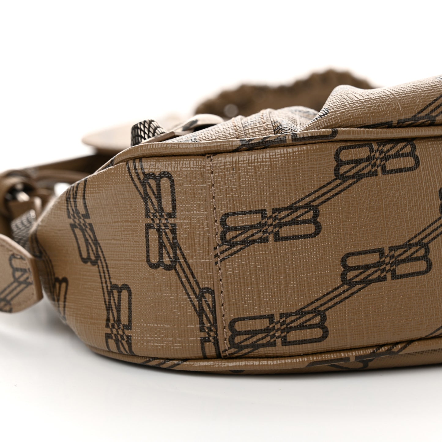 Coated Canvas BB Monogram Le Cagole Shoulder Bag XS Beige Brown