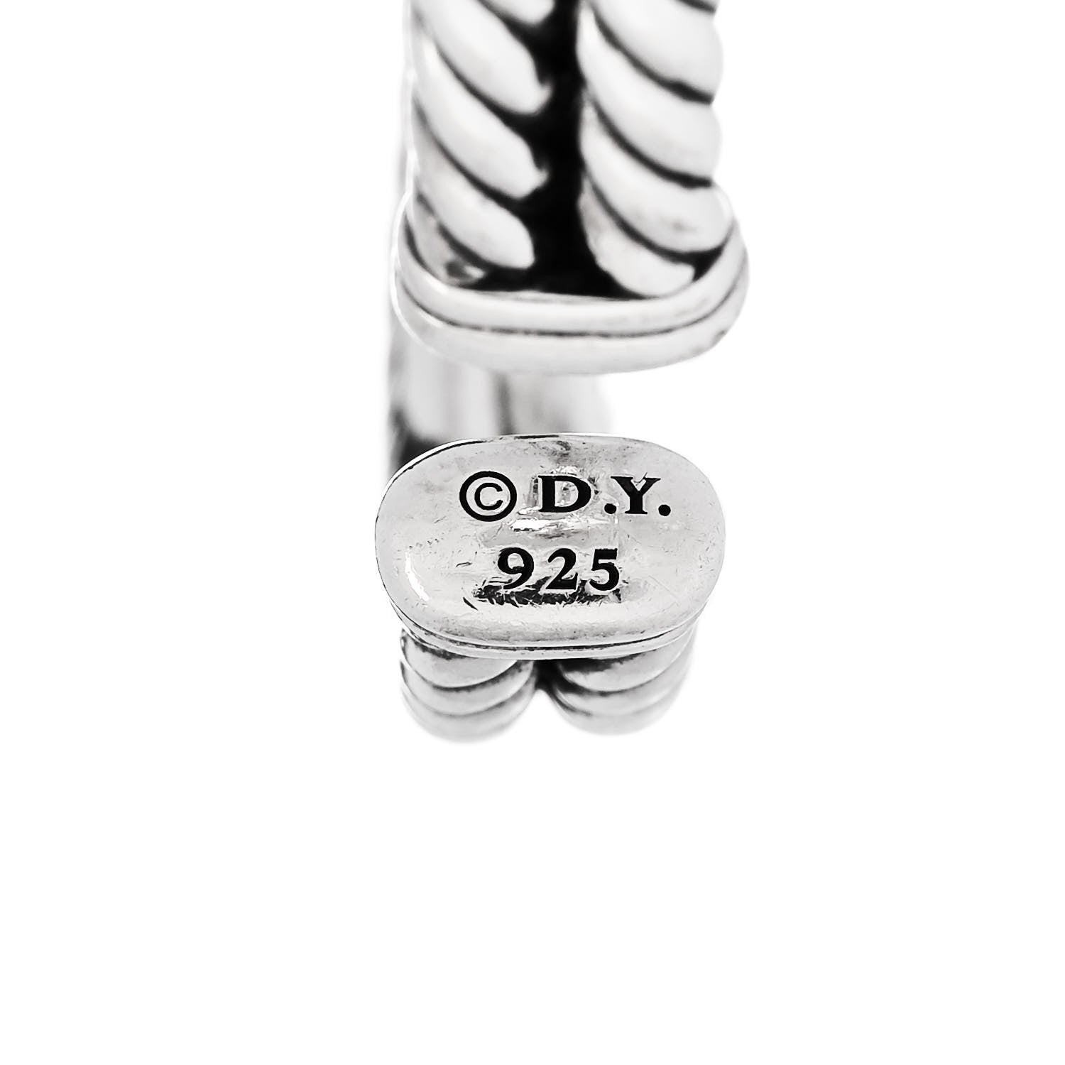 David Yurman Sterling Silver Diamond Cable Loop Bracelet 3 of 3