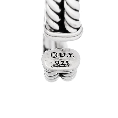 David Yurman Sterling Silver Diamond Cable Loop Bracelet 3 of 3