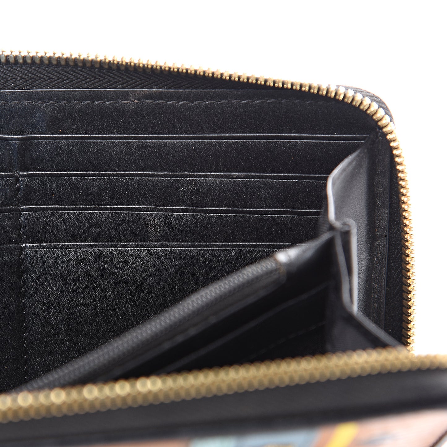Visetos Striped Zip Around Wallet Cognac