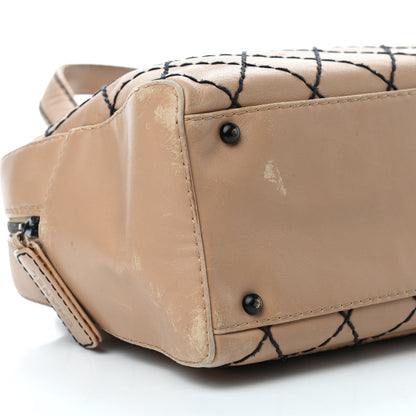 Chanel Calfskin Contrast Stitch Surpique Bowler Beige 9 of 19