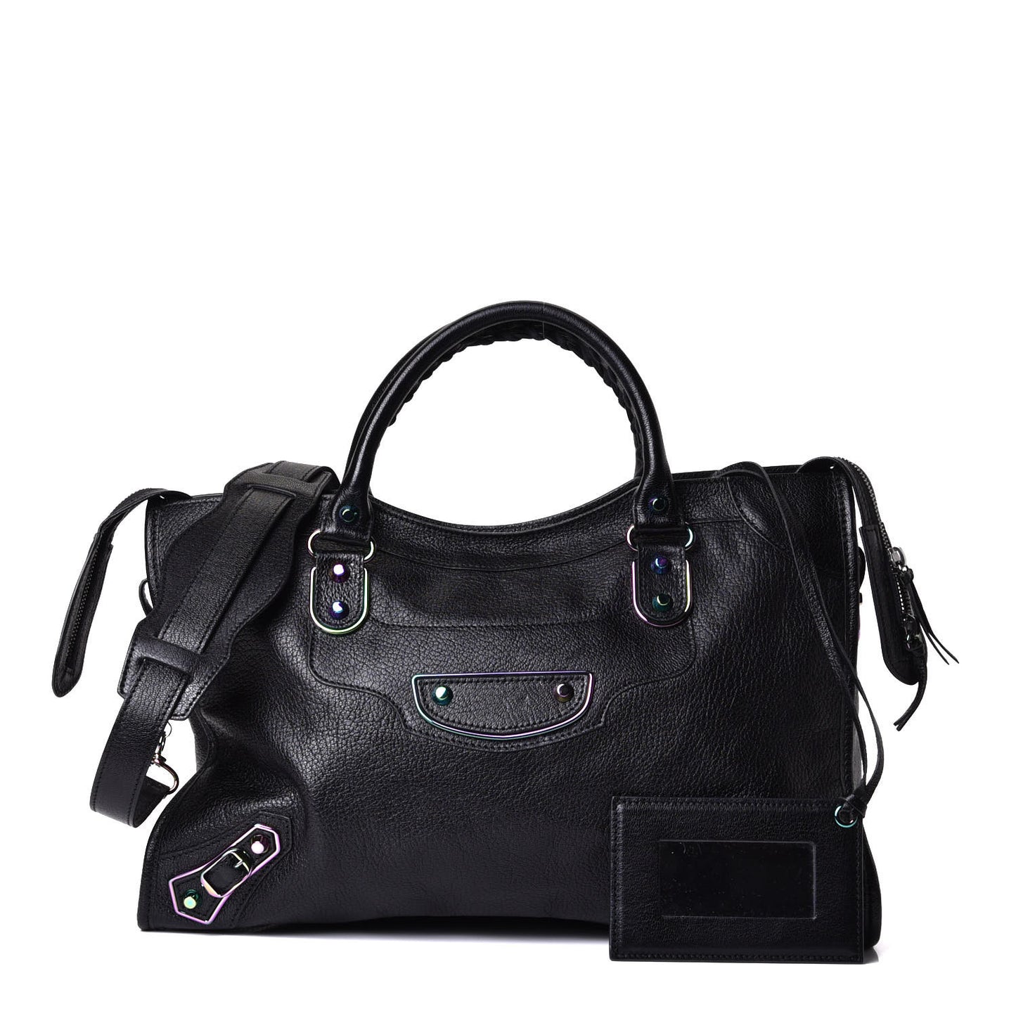 Chevre Iridescent Metallic Edge Hardware City Black