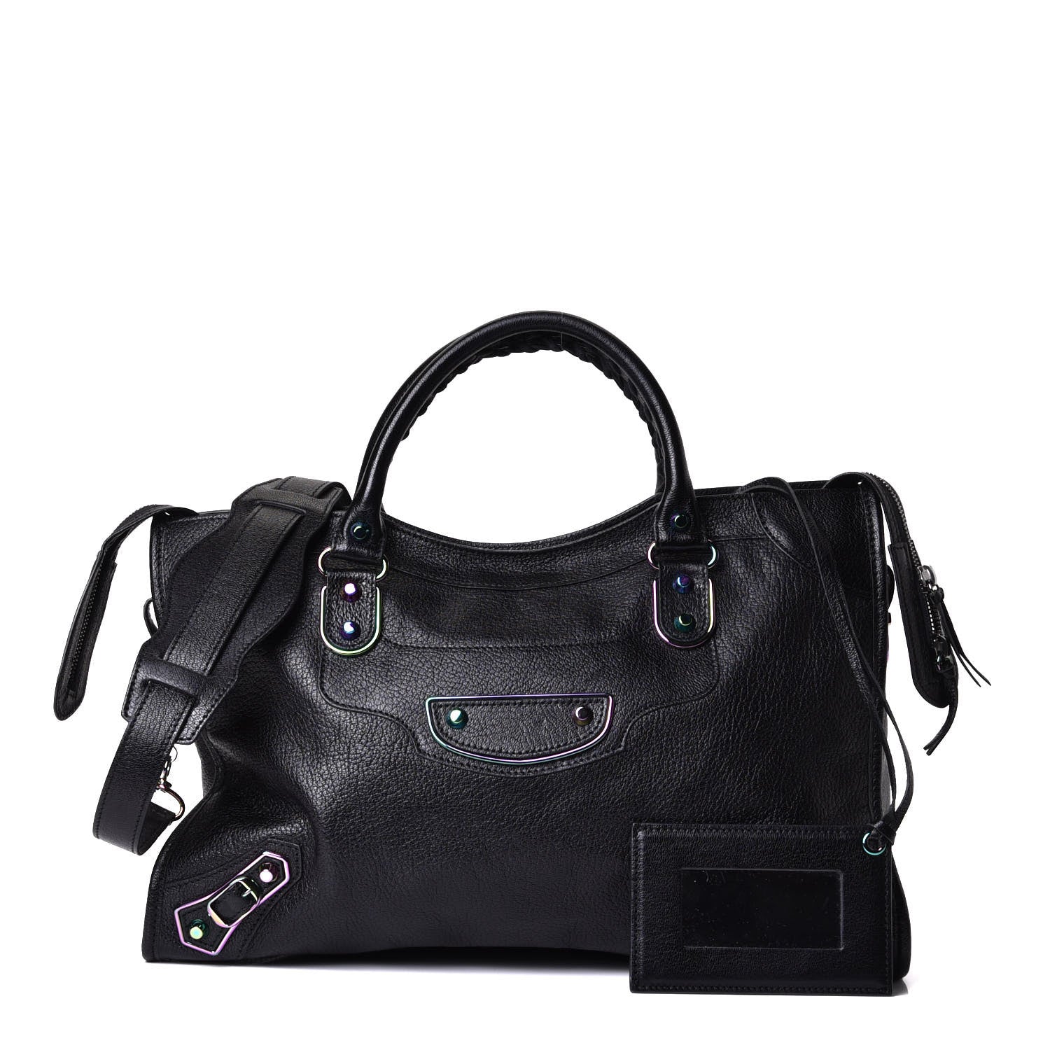Balenciaga Chevre Iridescent Metallic Edge Hardware City Black 1 of 5