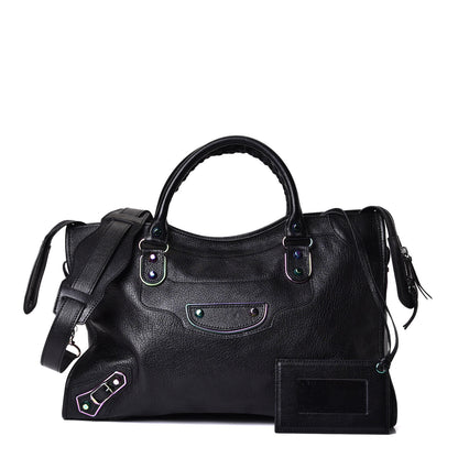 Balenciaga Chevre Iridescent Metallic Edge Hardware City Black 1 of 5
