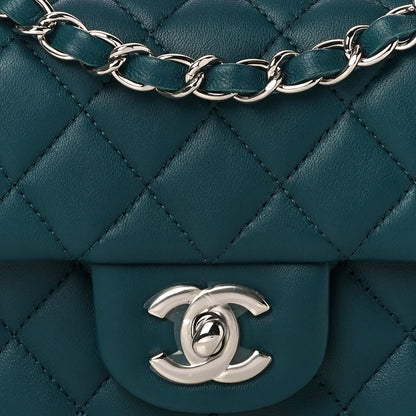 Chanel Lambskin Quilted Mini Rectangular Flap Dark Blue 8 of 11