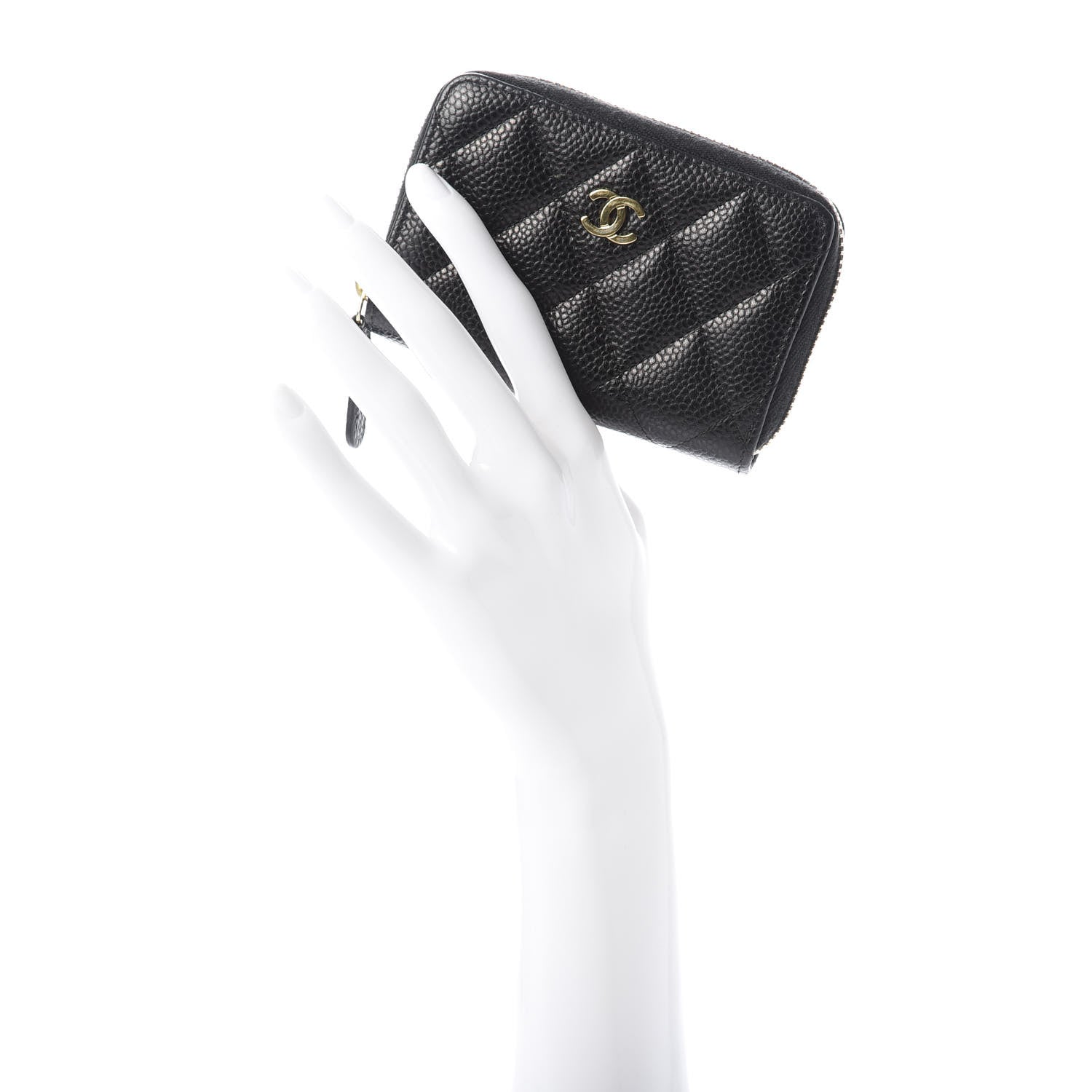 Chanel Caviar Quilted Zip Coin Purse Black 2 of 10