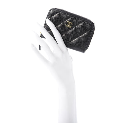 Chanel Caviar Quilted Zip Coin Purse Black 2 of 10