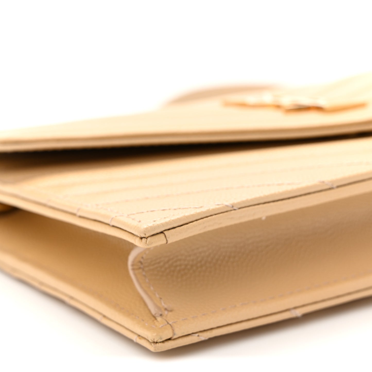 Grain De Poudre Matelasse Chevron Monogram Envelope Chain Wallet Nude Powder