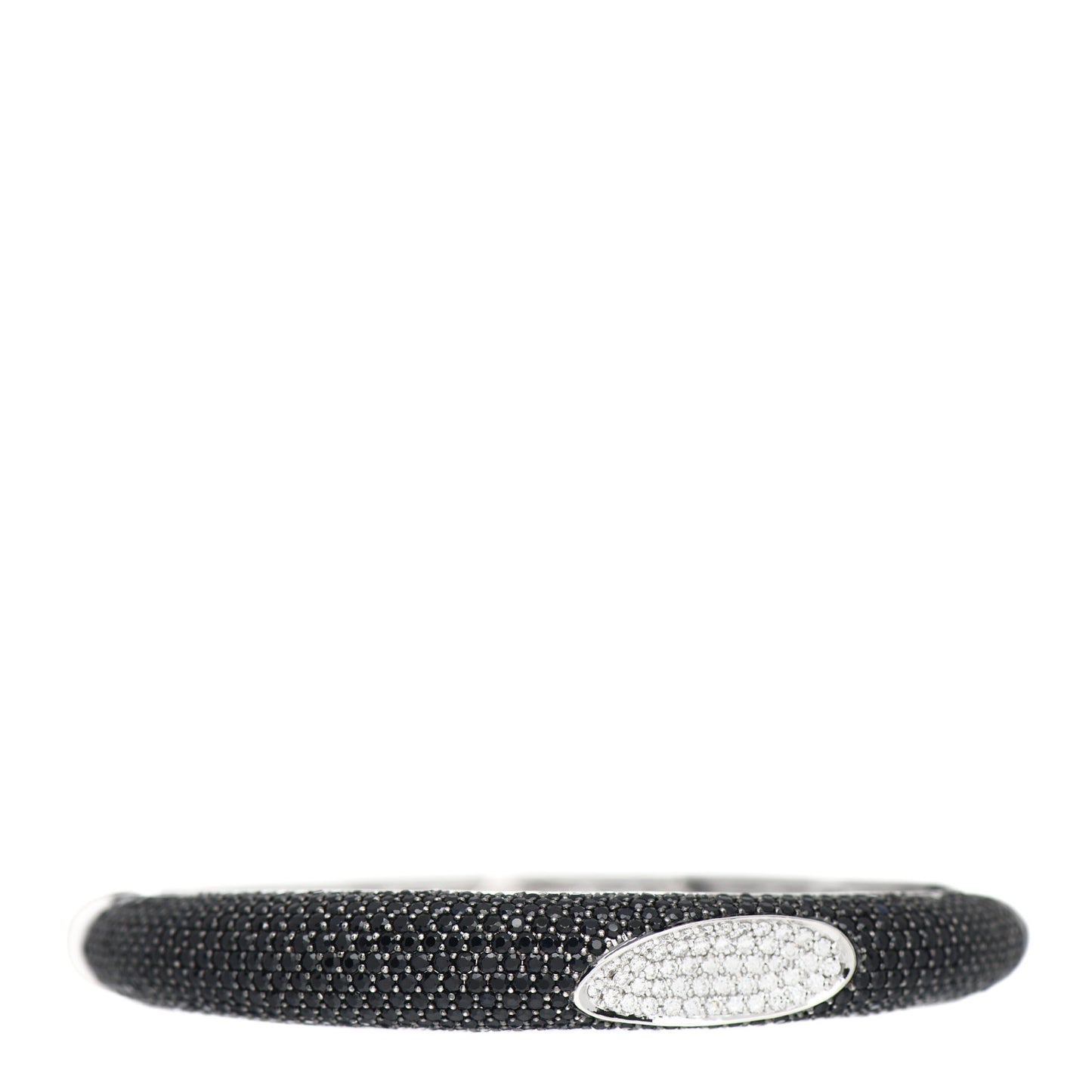 18K White Gold Diamond Black Sapphire Capri Plus Bangle Bracelet