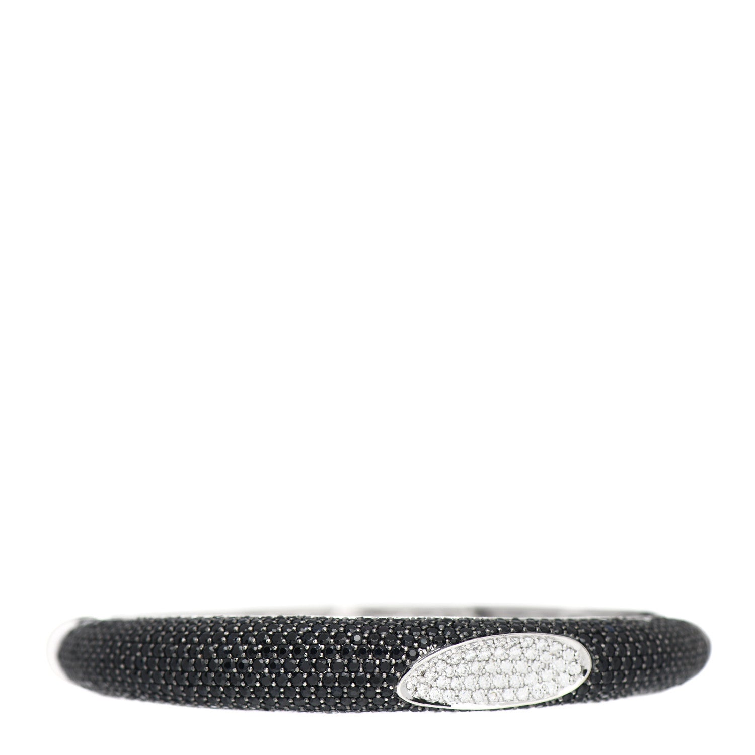 Roberto Coin 18K White Gold Diamond Black Sapphire Capri Plus Bangle Bracelet 1 of 3