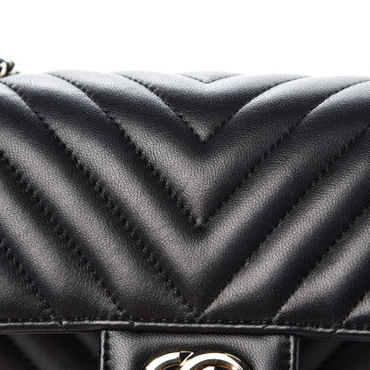 Chanel Lambskin Chevron Quilted Mini Rectangular Flap Black 10 of 13