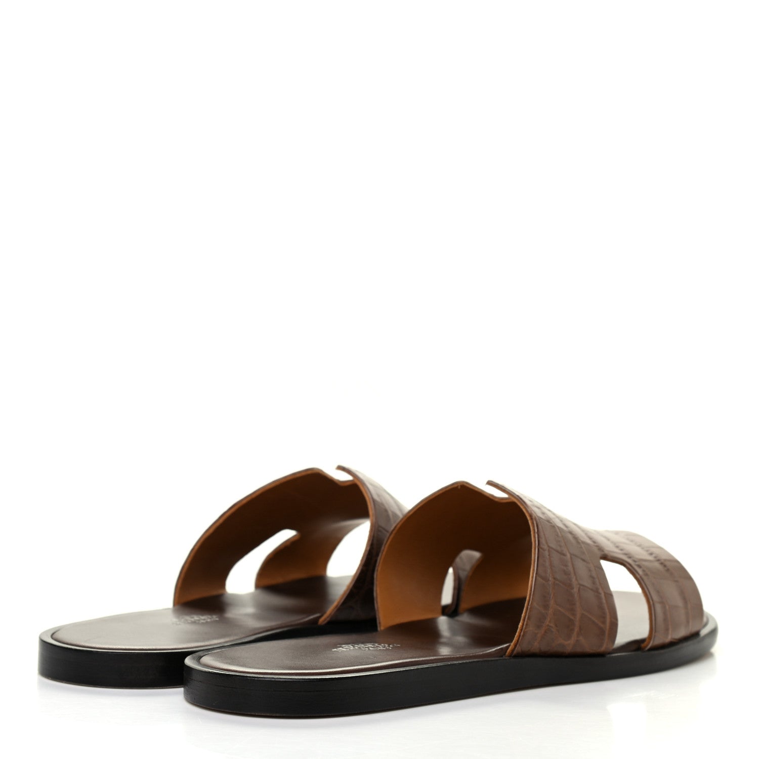 Hermes Matte Niloticus Crocodile Mens Izmir Sandals 42 Cacao 4 of 7