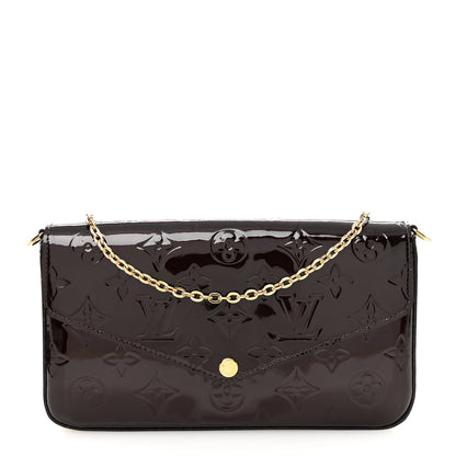 Louis Vuitton Vernis Pochette Felicie Chain Wallet Amarante 1 of 11