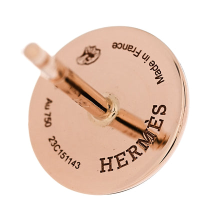 Hermes 18K Rose Gold TPM Ex-Libris Stud Earrings 4 of 5
