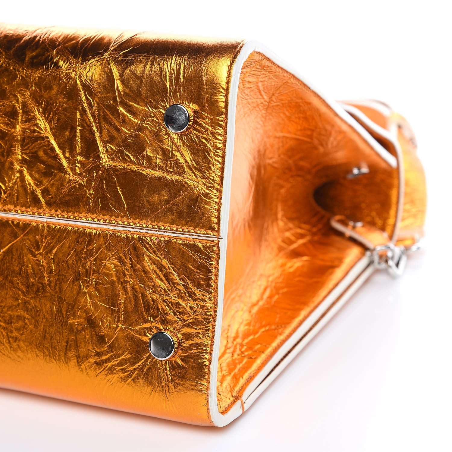 Christian Dior Metallic Calfskin Large Diorever Flap Orange 8 of 8