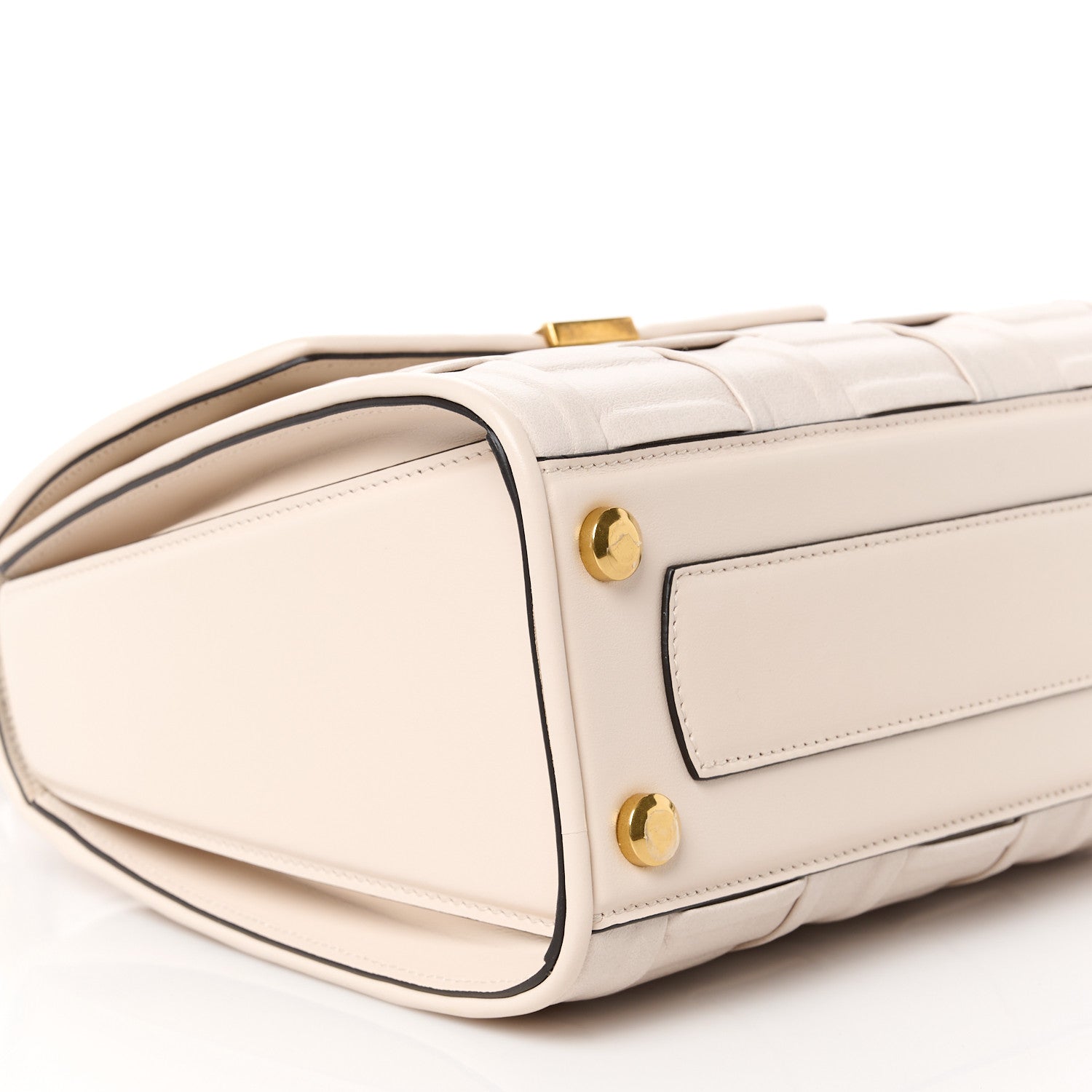 Salvatore Ferragamo Lambskin Woven Small Boxyz Bone 9 of 10