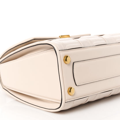 Salvatore Ferragamo Lambskin Woven Small Boxyz Bone 9 of 10