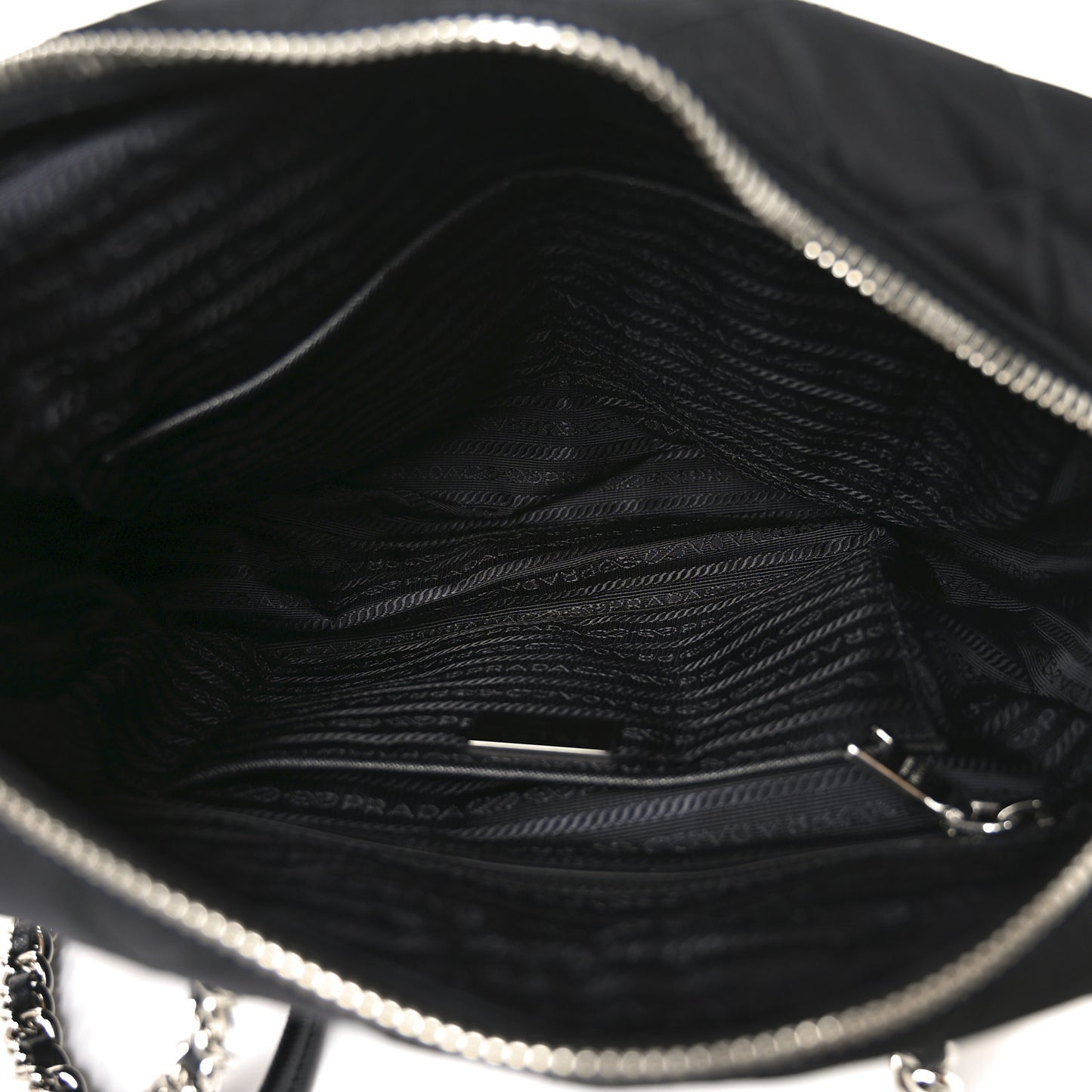 Nylon Tessuto Impuntu Quilted Shoulder Bag Black