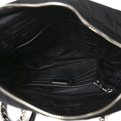 Prada Nylon Tessuto Impuntu Quilted Shoulder Bag Black 5 of 9